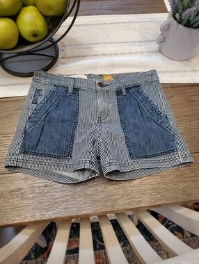 Pilcro And The Letter Press Striped Denim Patch Pocket Women's Shorts